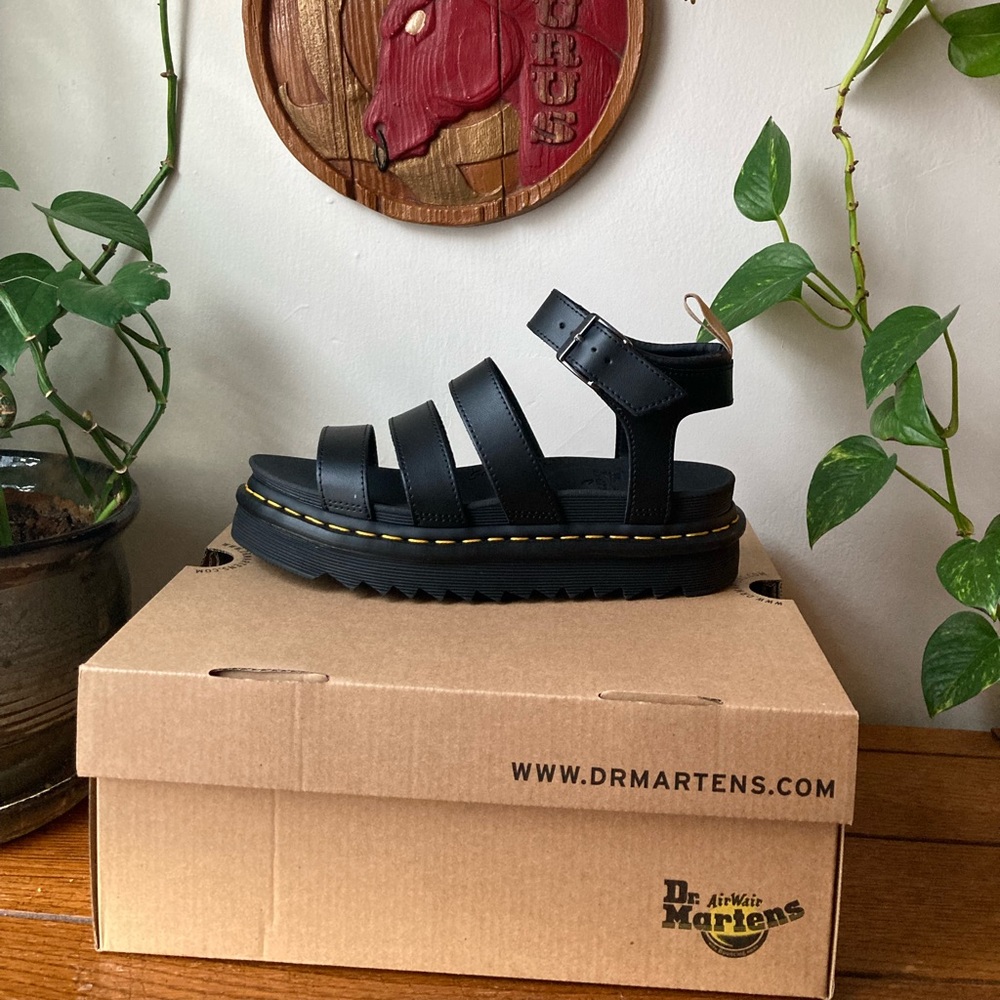 Black Vegan Blaire Doc Martens Sandals Size 8